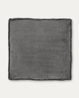 Blok cushion in grey thick corduroy 60 x 60cm