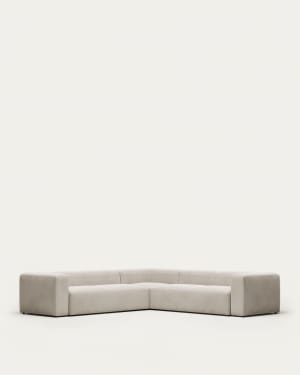 Blok beige chenille 6-seater corner sofa 320 x 320cm FSC Mix Credit