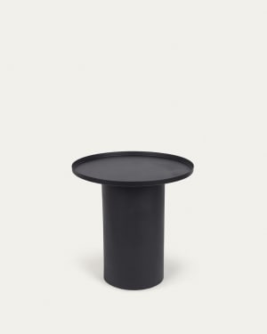Fleksa round side table in black metal Ø 45 cm