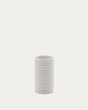 Sibone white ceramic vase, 13 cm