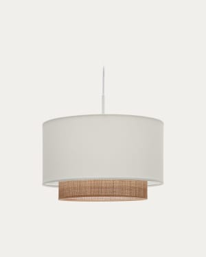 Erna bamboo ceiling lampshade with natural, white finish Ø 40 cm
