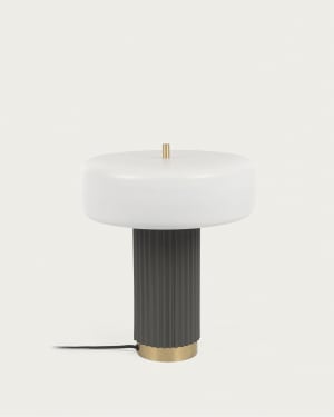 Serenella table lamp in metal with white and green painted finish