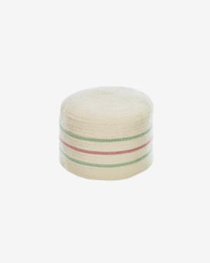 Pouf rotondo Daiana in cotone color beige e multicolor Ø 40 cm