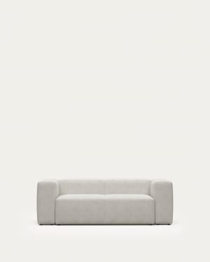 Blok 2 seater sofa in white fleece, 210 cm FSC Mix Credit FR