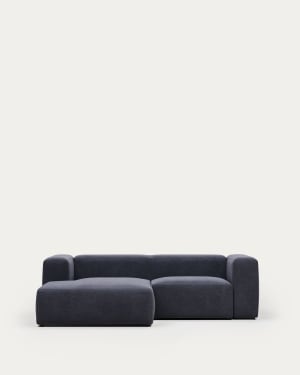 Blok 2 seater sofa with left side chaise longue in blue, 240 cm FSC Mix Credit FR
