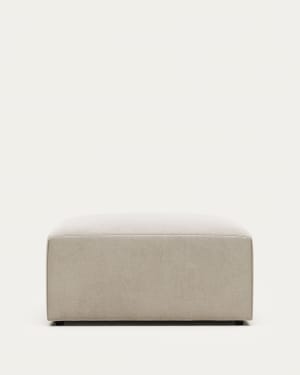 Blok pouffe in white, 90 x 70 cm FSC Mix Credit FR