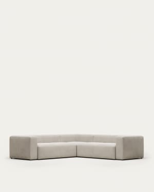 Blok 4 seater corner sofa in beige, 290 x 290 cm FSC Mix Credit