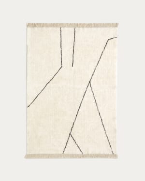 Mijas black and white cotton rug 160 x 230 cm