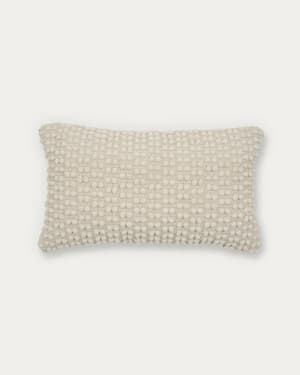 Mascarell cushion cover in white cotton and polyester, 30 x 50 cm
