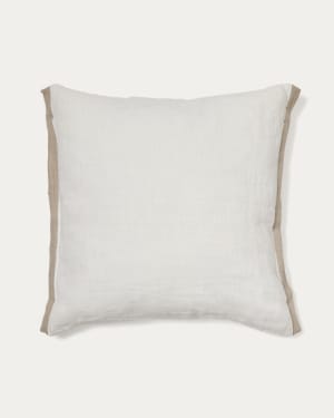 Suerta white and beige cushion cover, 100% linen, 50 x 50 cm