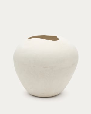 Mimum, white papier mâché vase, 49 cm