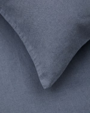 Simmel blue, cotton and linen duvet and pillow cover set, 90 cm bed