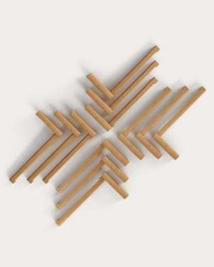 Sitra set of 3 solid oak wood top/bottom end pieces for the shelf unit