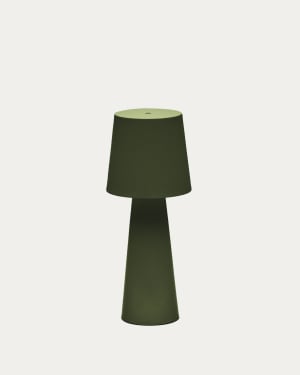 Arenys large outdoor metal table lamp in a green painted finish