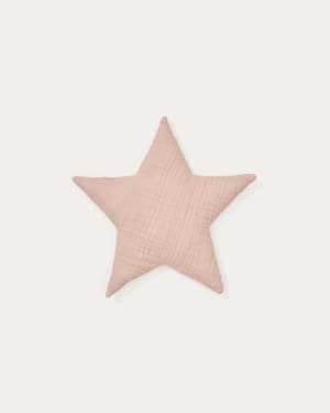 Laily star-shaped, pink cushion made of 100% organic cotton, 30 x 30 cm