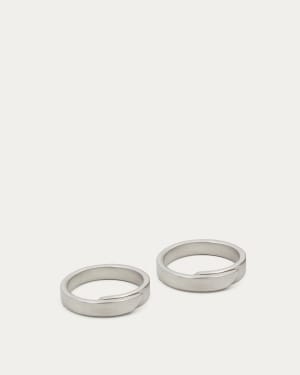 Aruc set of two napkin rings in silver-plated stainless steel