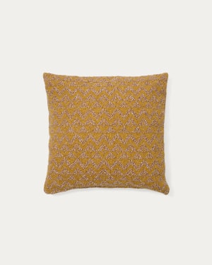 Funda de cojín Magi jacquard algodón mostaza 45 x 45 cm