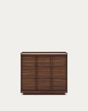 Onix chest of drawers with 3 drawers, walnut veneer, dark finish, 100x78cm FSC Mix Credit
