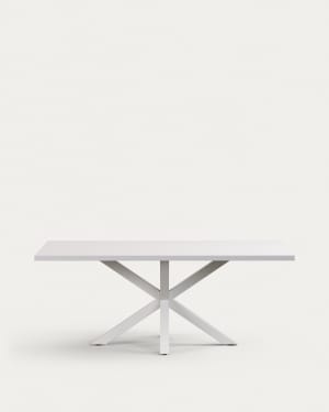 Argo table in melamine with white finish and steel legs with white finish 200 x 100 cm