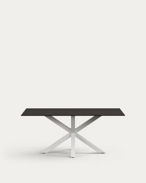 Argo table 180x100 cm, epoxy white and black glass