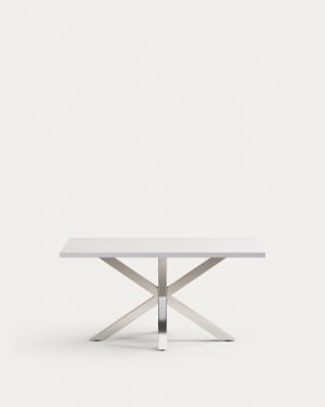 Argo table 160 cm white melamine stainless steel legs