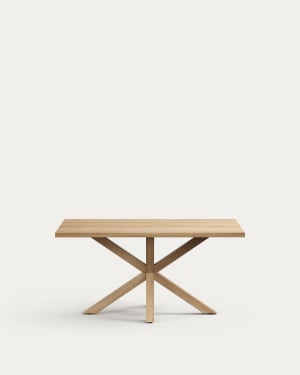 Argo table in melamine with natural finish and wood-effect steel legs 160 x 100 cm