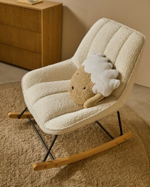 Marlina white bouclé rocking chair