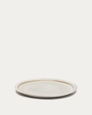 White ceramic Coval flat plate