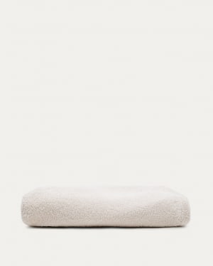 Kaeli footrest cover in ecru bouclé Ø 43 cm