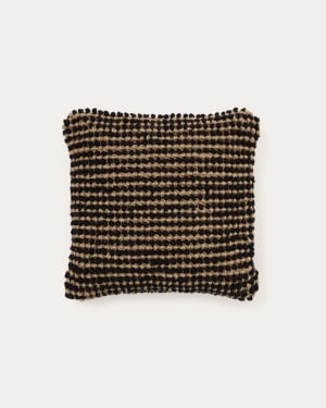 Sayen black jute cushion cover 50 x 50 cm