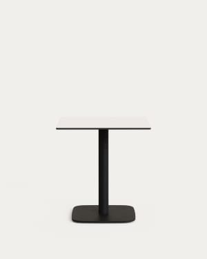 Dina outdoor table in white with metal legal in a painted white finish, 68 x 68 x 70 cm