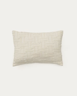Lir beige embroidered cotton cushion cover 30 x 50cm