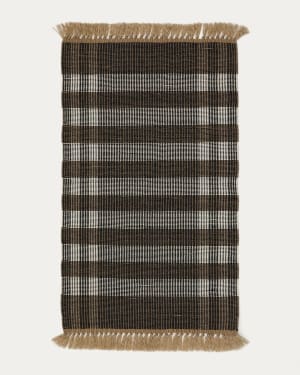 Rug Barani in synthetic fibers brown and black 60 x 90 cm