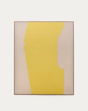 Kelta hand-painted yellow linen abstract picture 140 x 170cm