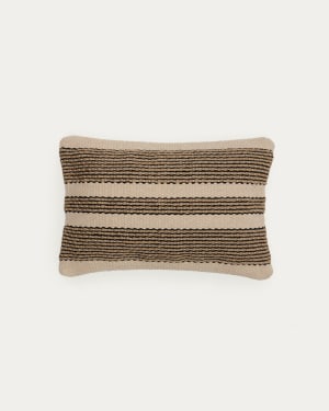 Aylin beige jute-embroidered cotton cushion cover 40 x 60 cm