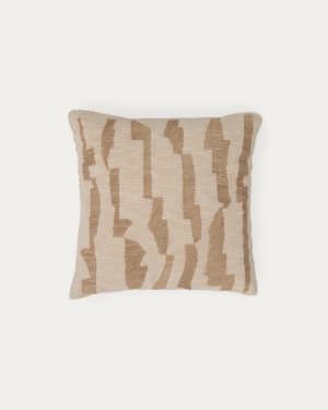 Arvai 100% cotton cushion cover with beige jute embroidery 45 x 45cm