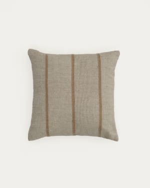 Disis cushion cover made of linen and cotton with beige woven stripes 45 x 45 cm