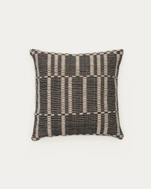 Kavri black and beige cotton cushion cover 50 x 50cm