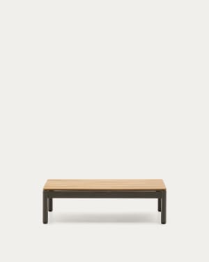 Sorells coffee table in green aluminum and teak wood 52,4 x 91 cm FSC 100%