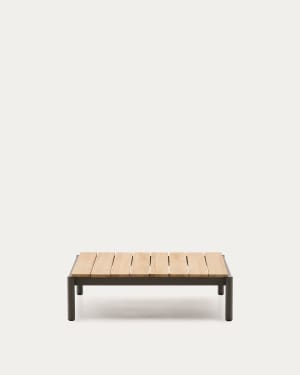 Sorells coffee table in green aluminum and teak wood 89 x 91 cm FSC 100%