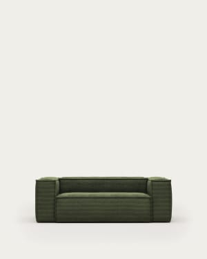 Blok 2-seater sofa thick in green corduroy 210 cm