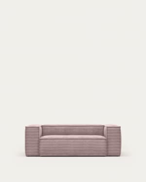 Blok 2-seater sofa thick pink corduroy 210 cm