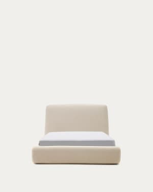Martina bed with ecru bouclé removable cover for 90 x 200 cm mattress FSC Mix Credit