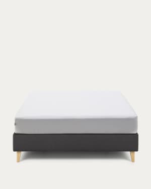 Nikos tall bed base in black with solid beech wood legs for a 180 x 200 cm mattress