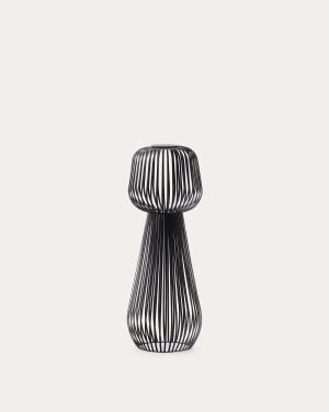Reiba black metal solar floor lamp
