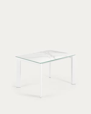 Table Axis 120 (180) cm pieds blanc