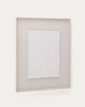 Olvin abstract picture on white recycled paper with hand-crafted reliefs 104 x 124cm
