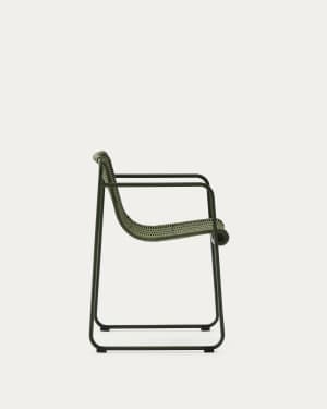 Καρέκλα Maurina από πράσινο γαλβανισμένο ατσάλι και πράσινο σκοινί