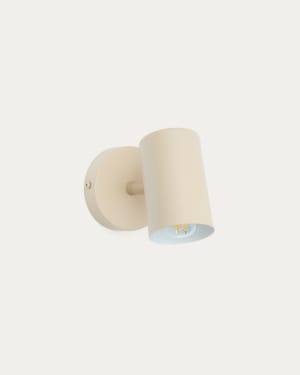 Manie metal wall-mounted light fixture with beige textured finish