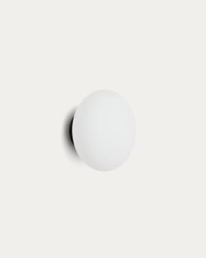 Bamila wall lamp in smoked glass and black metal Ø15cm